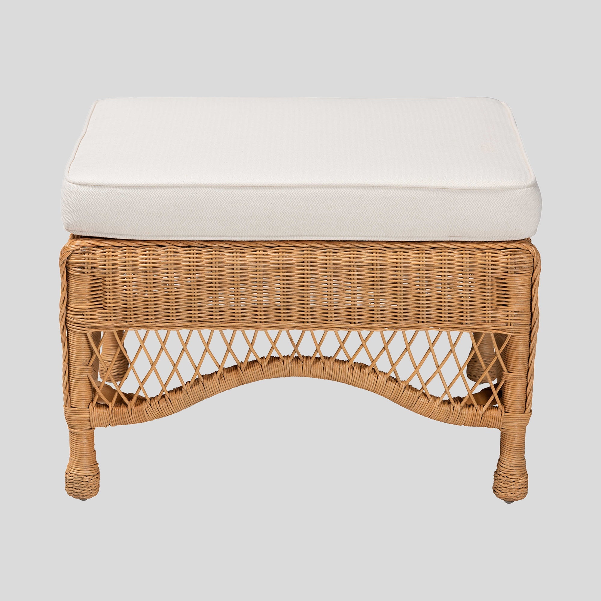 Johnson Rattan Ottoman Stool