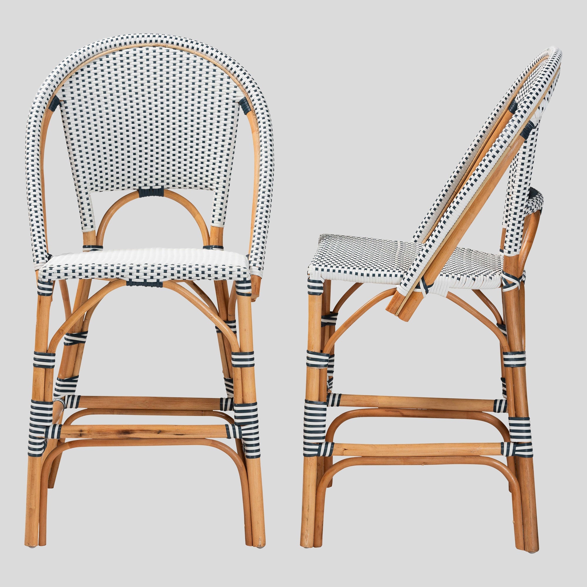 Lexi Rattan 2-Piece Counter Stool Set