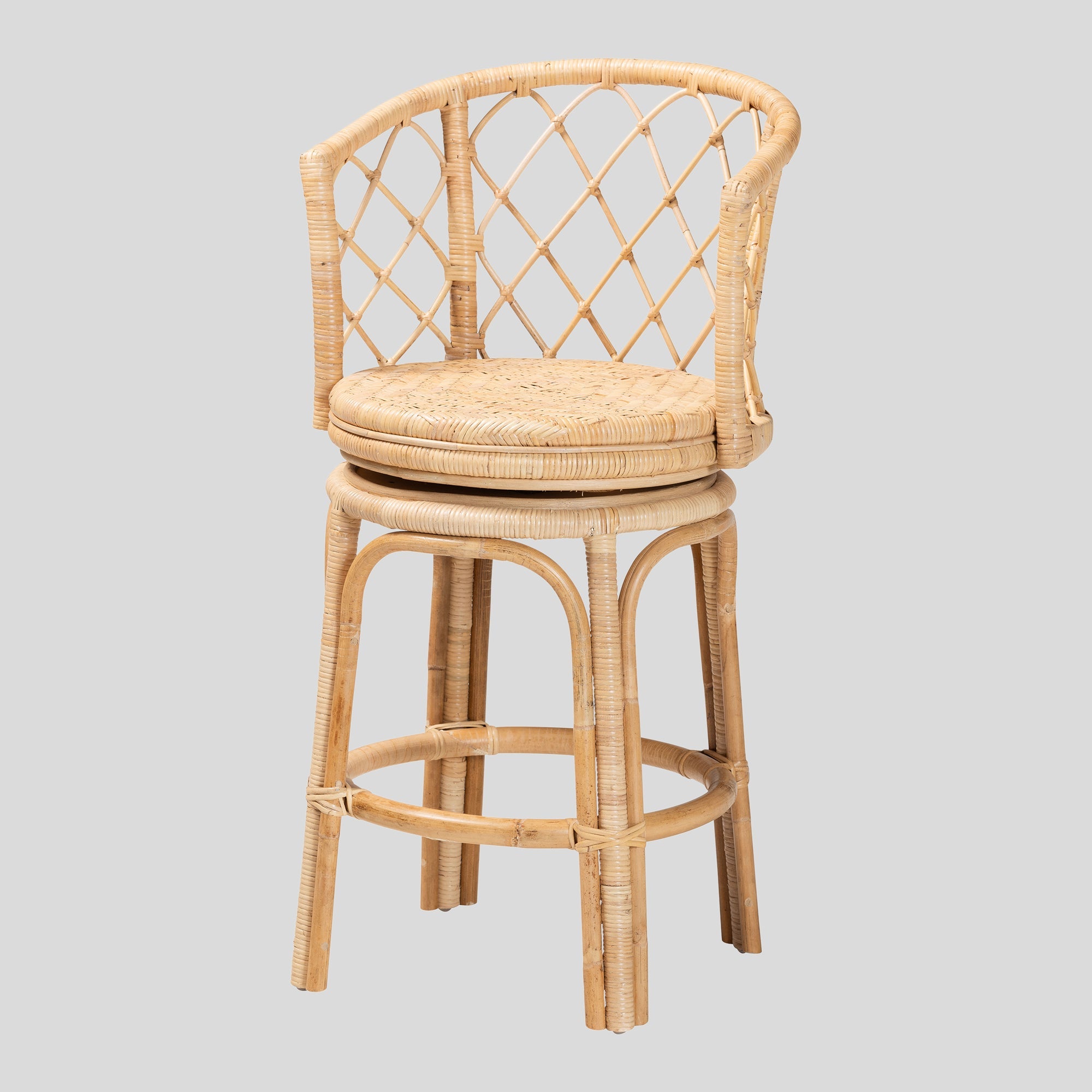 Monty Rattan Swivel Counter Stool
