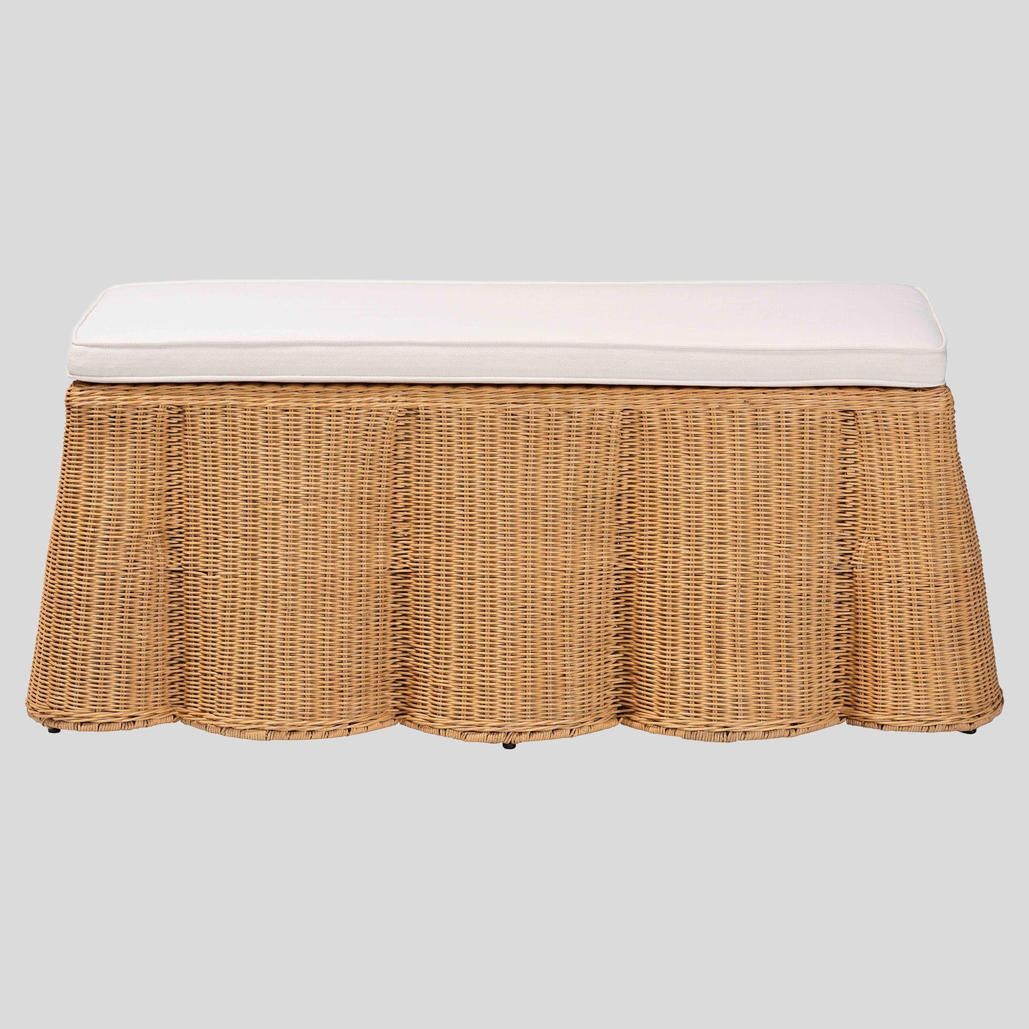 Usman Rattan Ottoman with Cushion