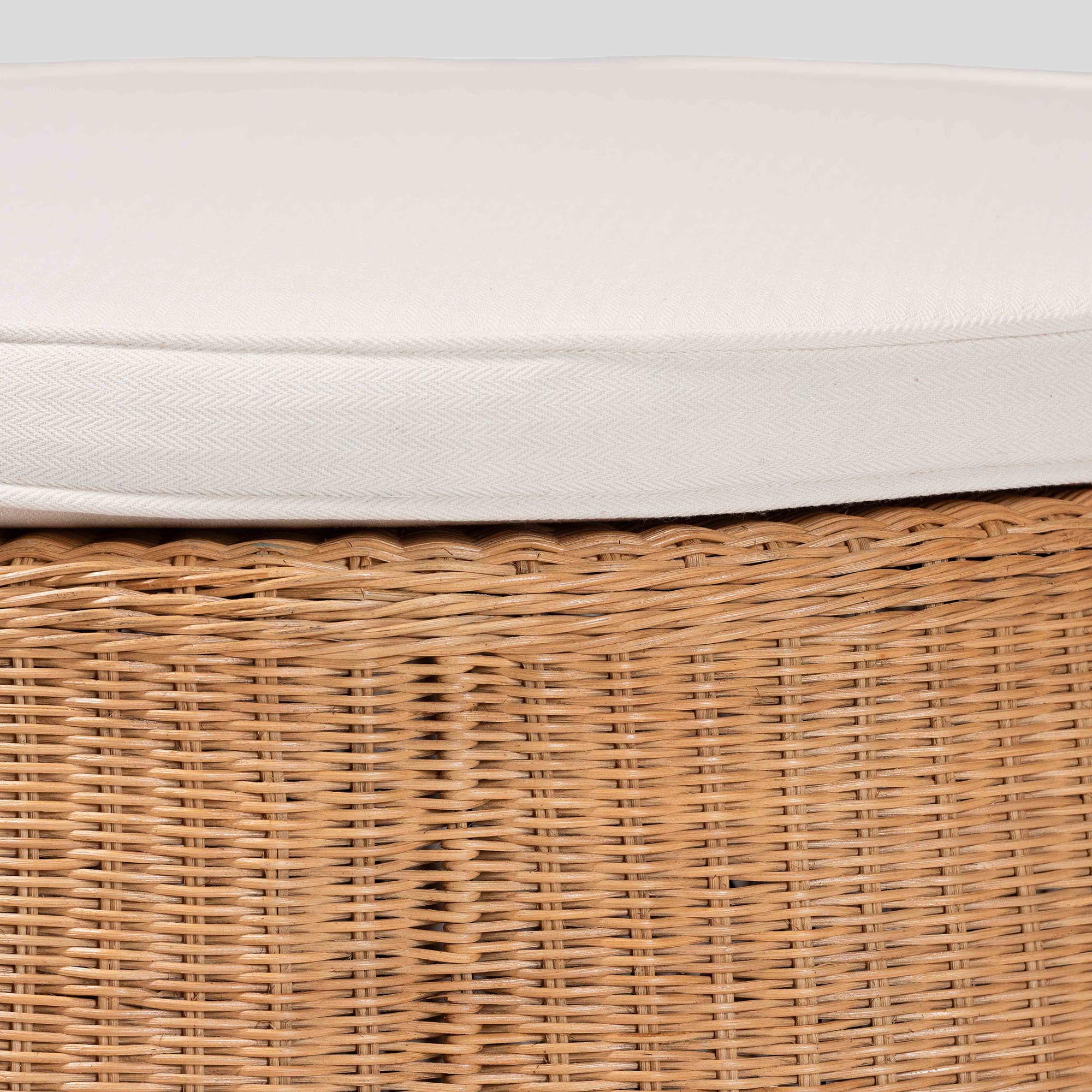 Usman Rattan Ottoman with Cushion