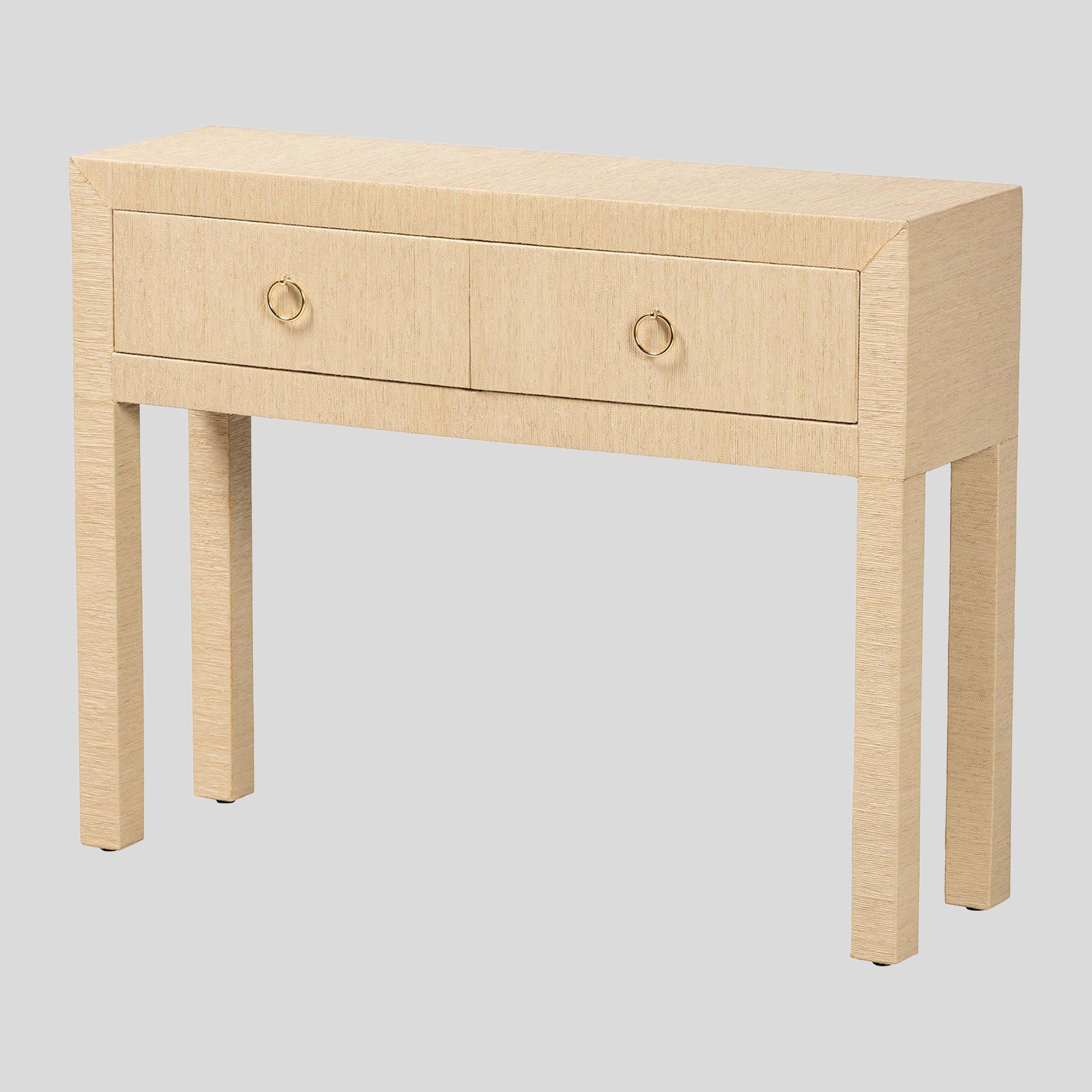 Ellington Grasscloth 2-Drawer Console Table