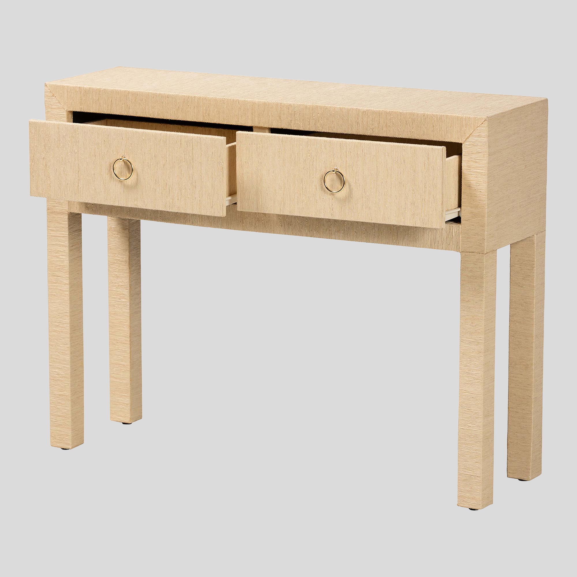 Ellington Grasscloth 2-Drawer Console Table