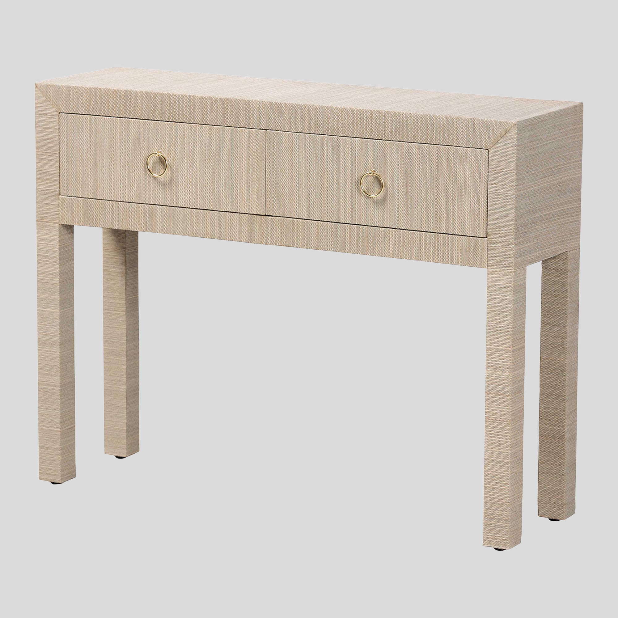 Ellington Grasscloth 2-Drawer Console Table