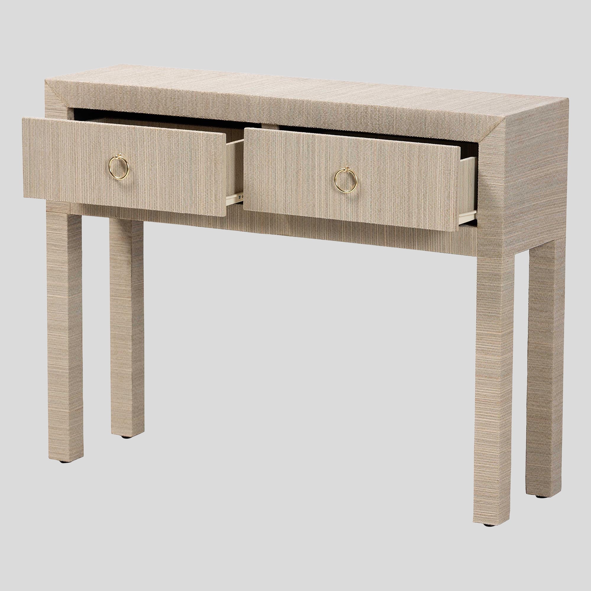 Ellington Grasscloth 2-Drawer Console Table