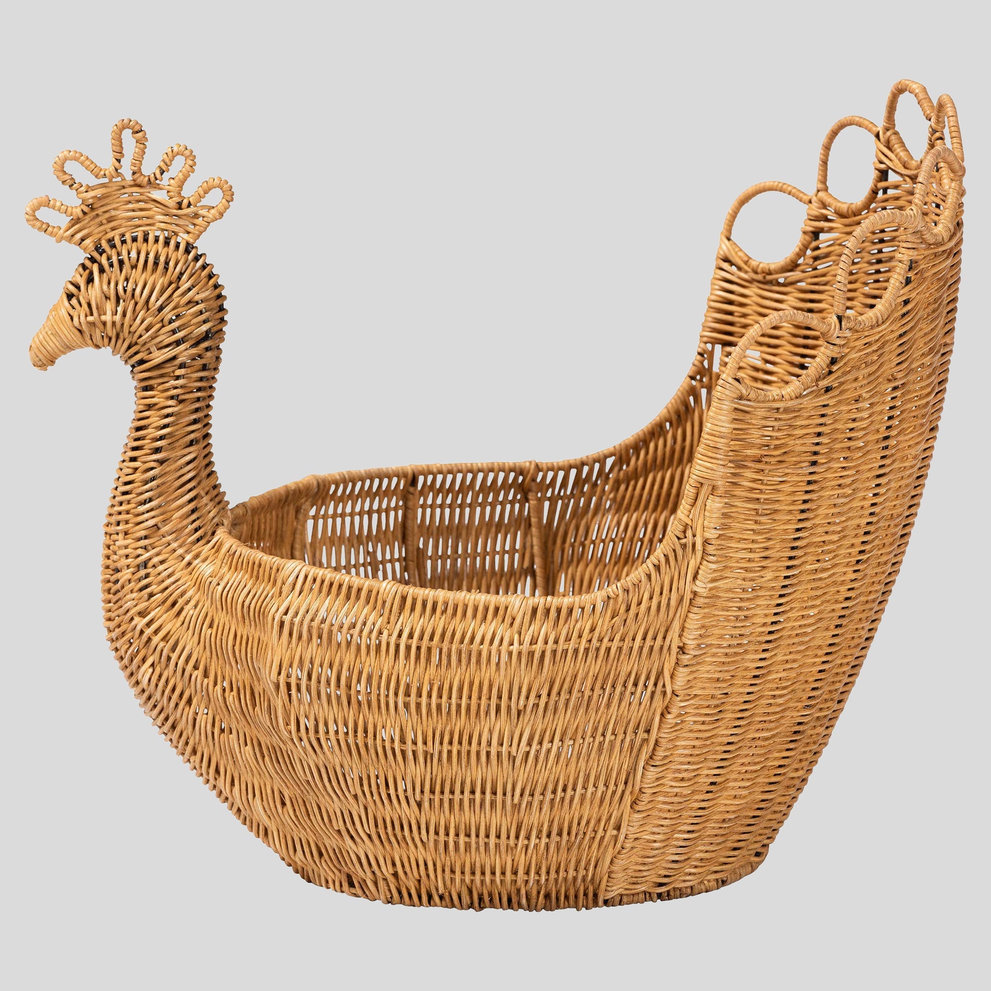 Evanthe Rattan Peacock Basket