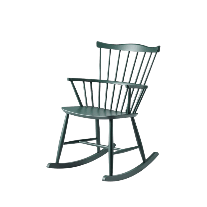 FDB Møbler J52G Rocking Chair, Black Green Painted Beech