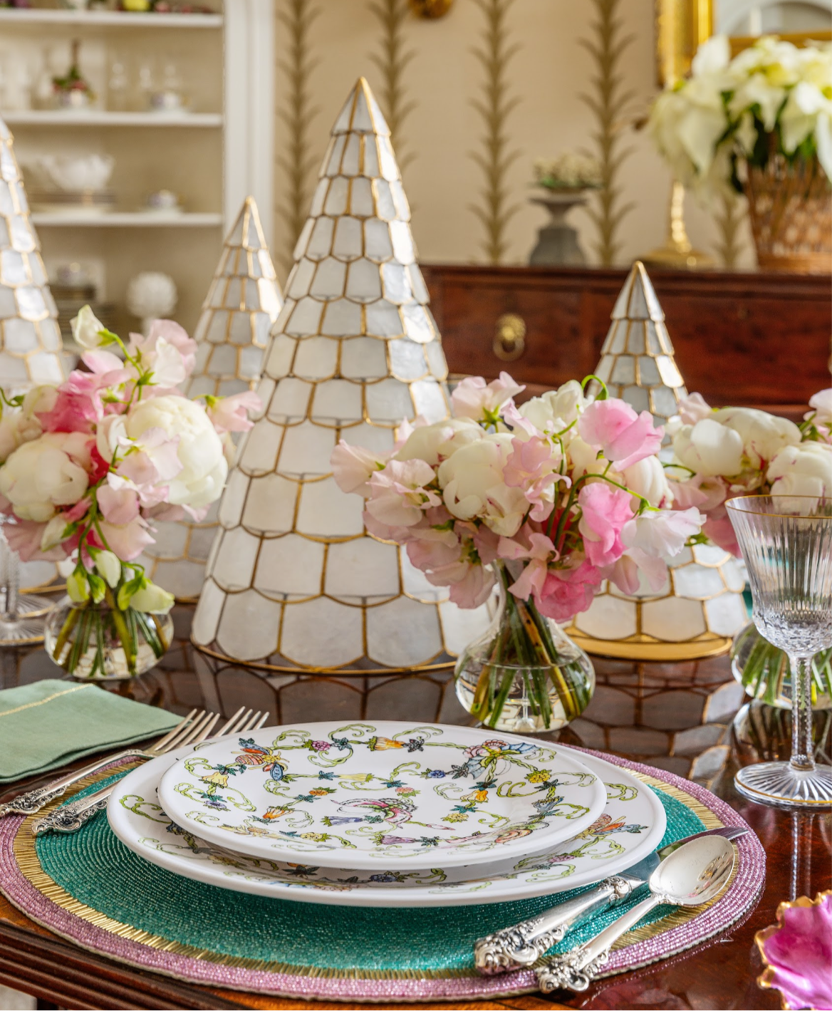 Capiz trees, set of three, white