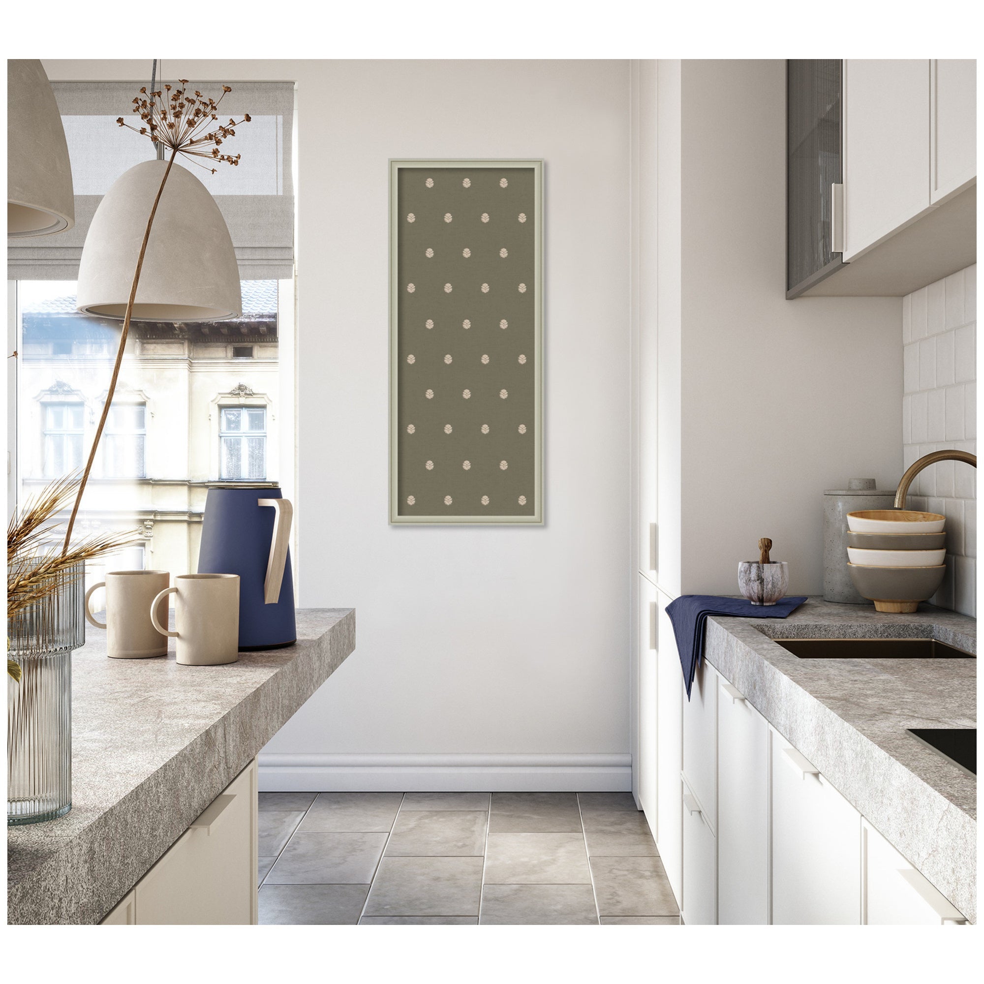 Pinboard Green Botanical Block Print