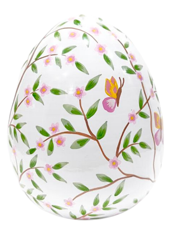 Pink Florals & Butterfly Egg