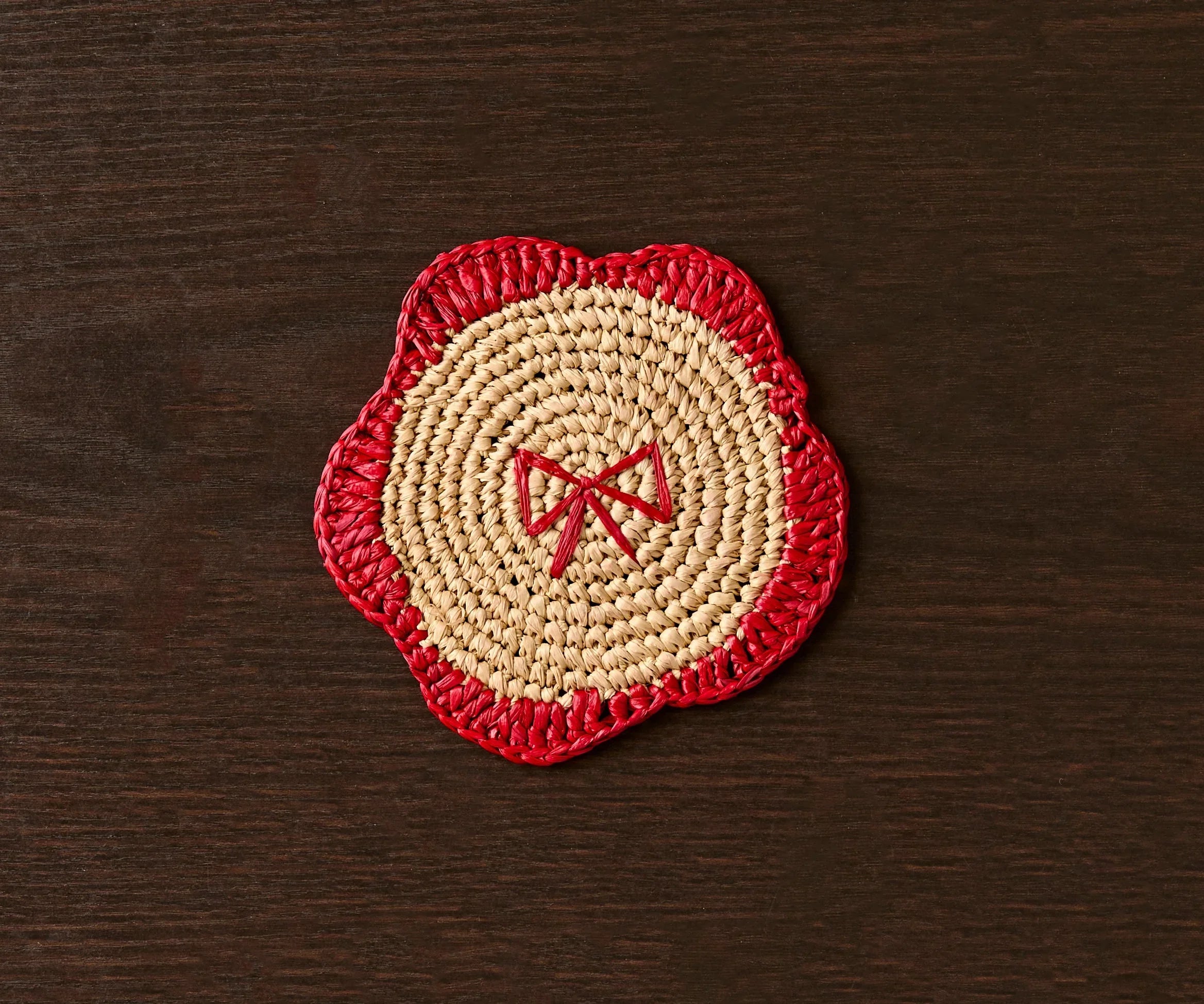 Handwoven Raffia Fringe Coaster by Payton James – Bohemian Candle Mat, Rustic Table Decor, Natural Raffia Palm - The Mayfair Hall