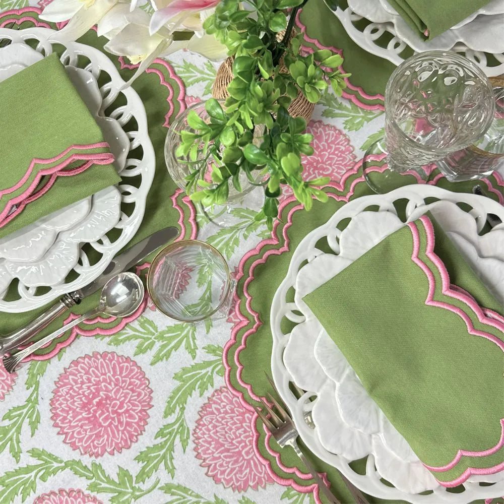 Bettina Napkin - Green & Pink (Set of 4) - The Mayfair Hall