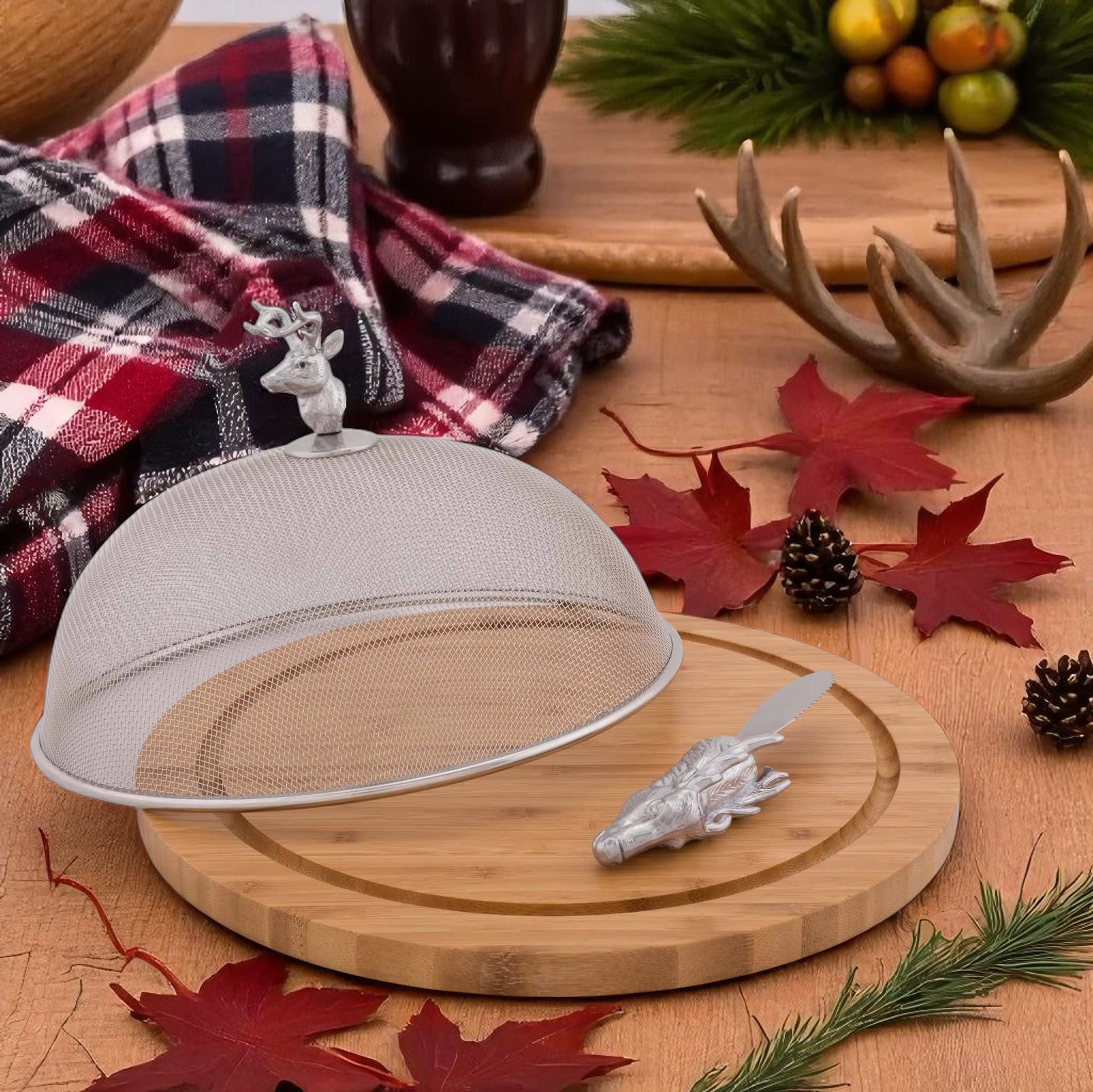 Elk Head Picnic Cheese Board and Spreader