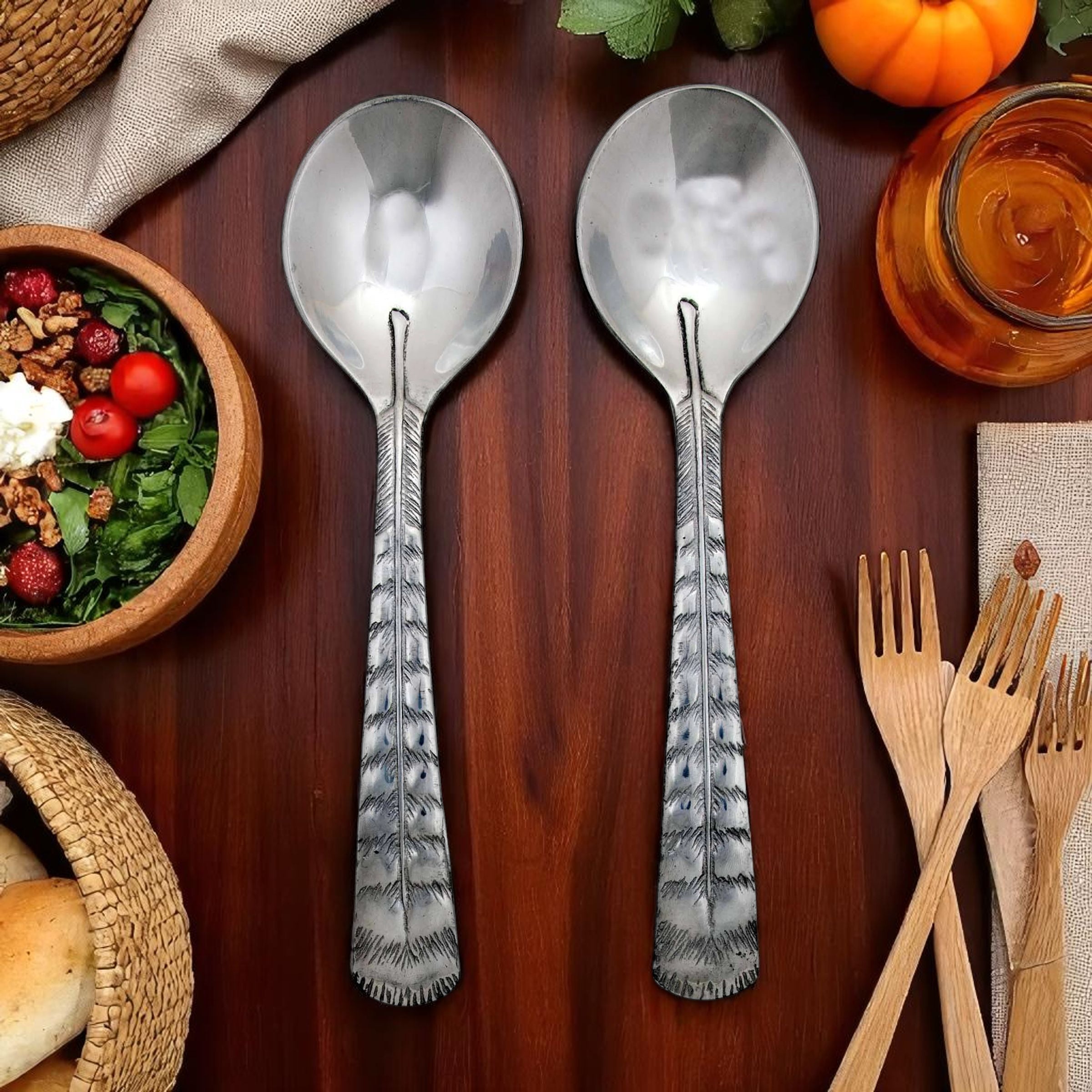 Feather Salad Servers