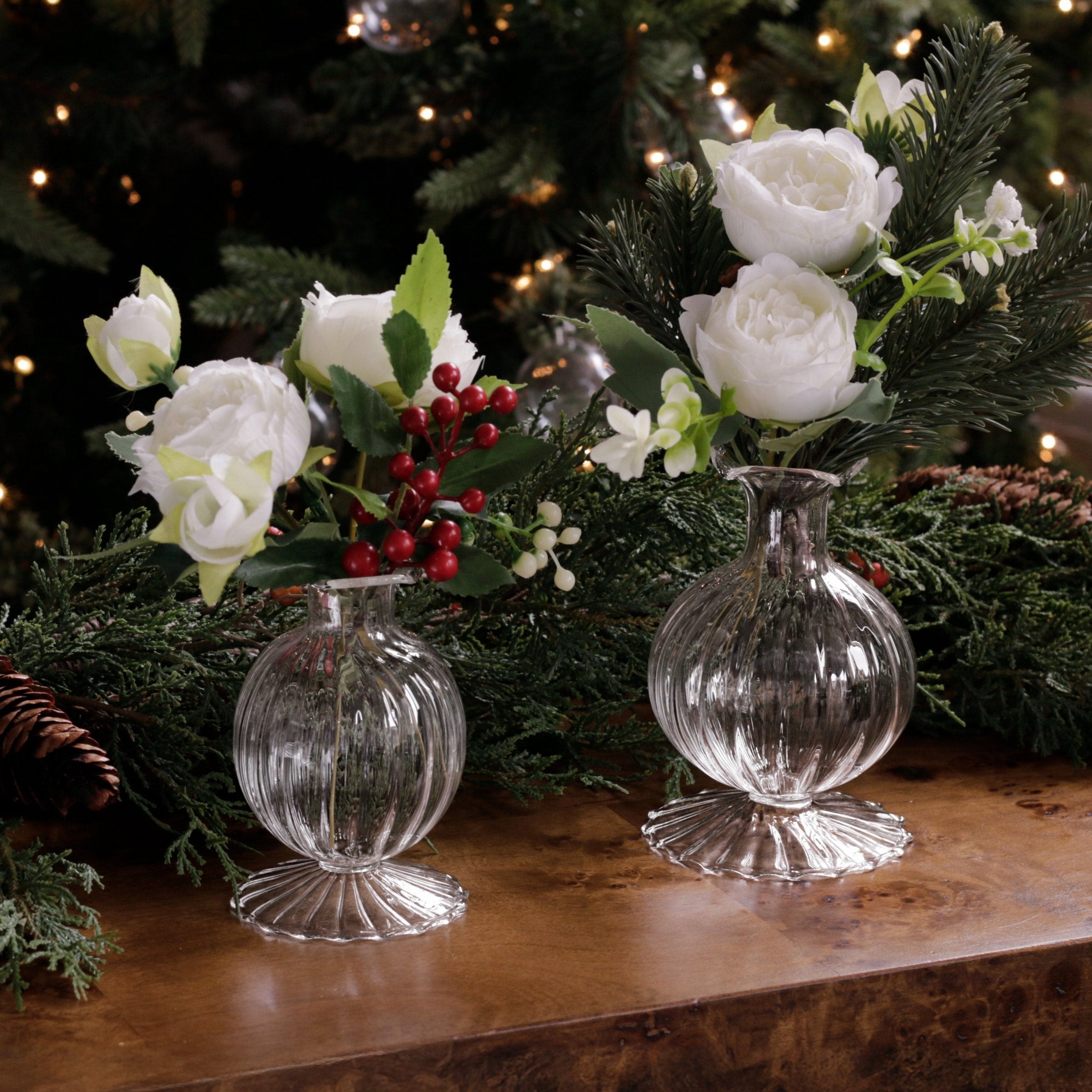 GLASS Cambridge Ella 7" Bud Vase Set of 2 (Clear)