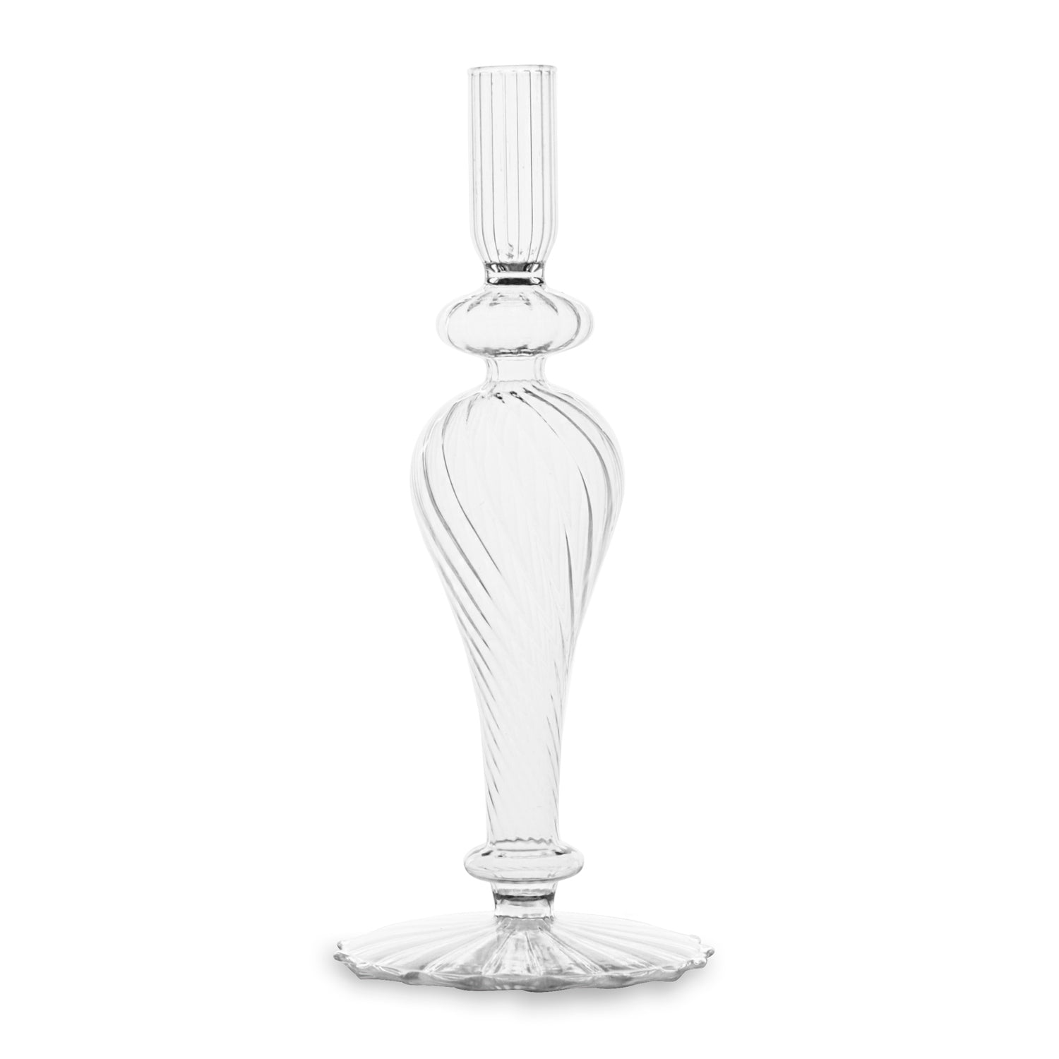GLASS Cambridge Daphne 8.5" Candlestick Holder Set of 2 (Clear)