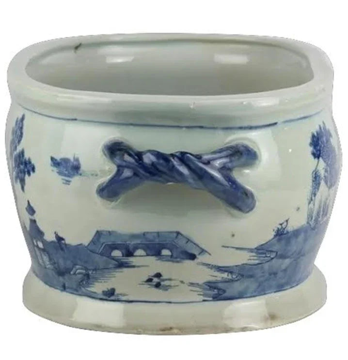 Oval planter with braided handles - The Mayfair Hall