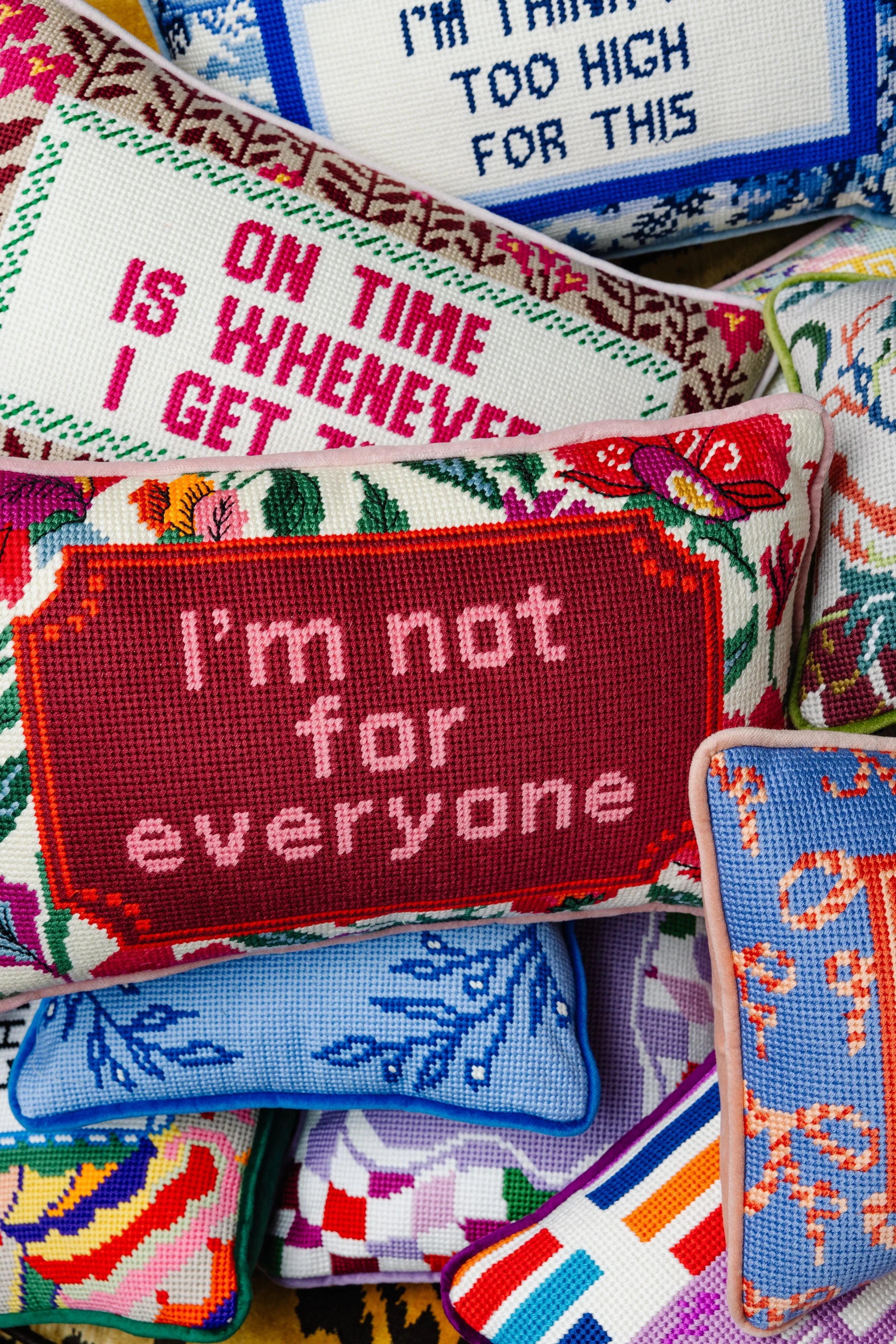 Not For Everyone Needlepoint Pillow - The Mayfair Hall