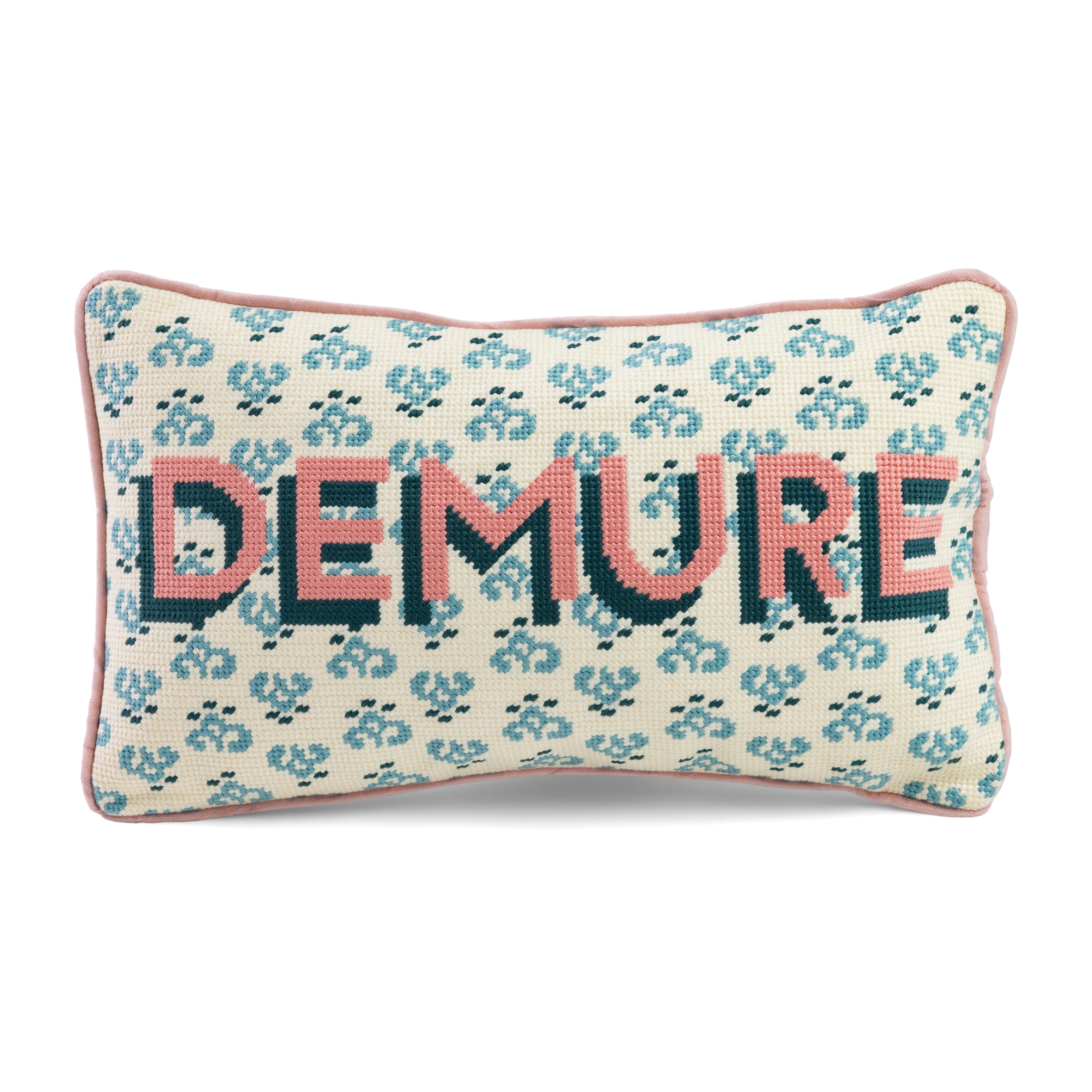 Demure Needlepoint Throw Pillow