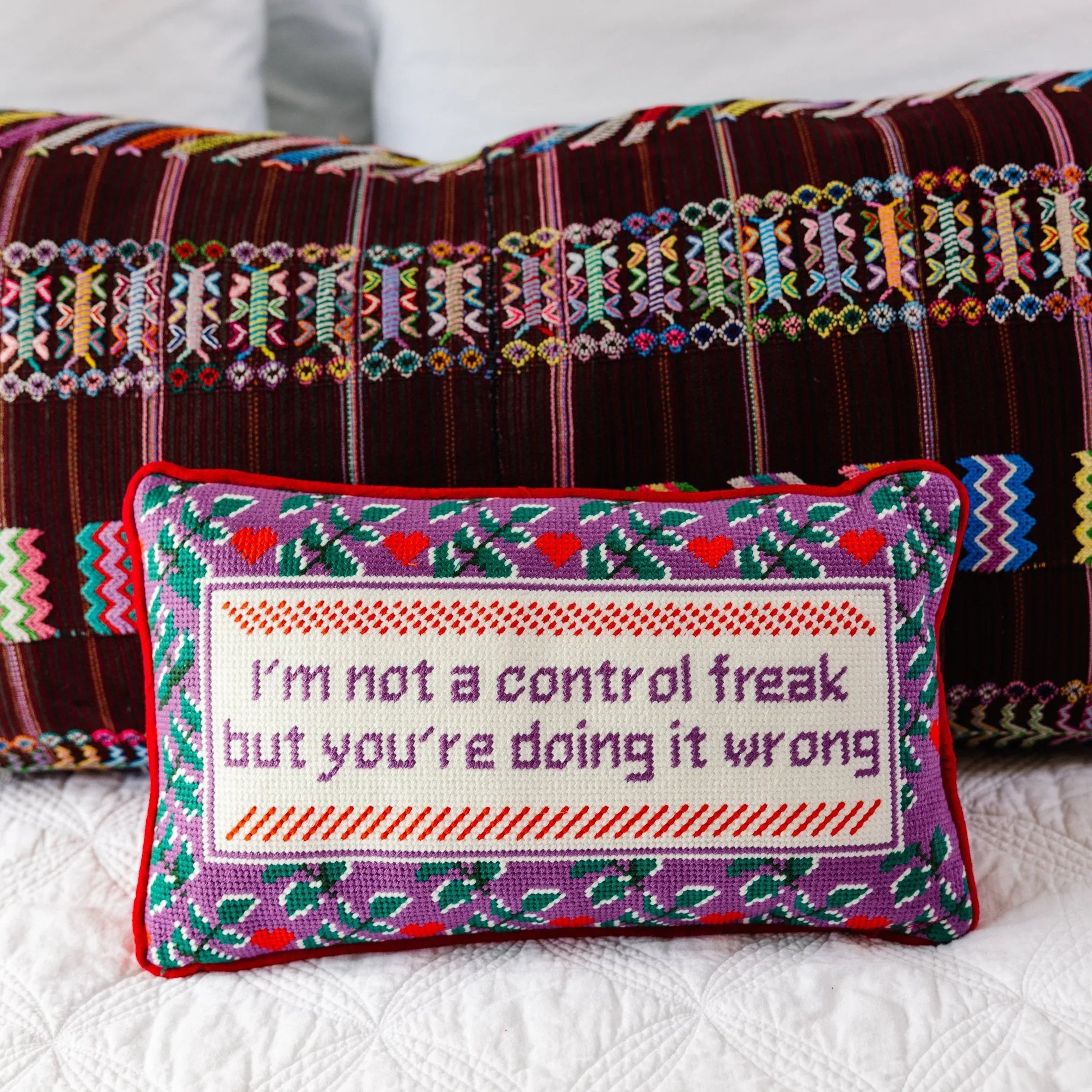 Control Freak Needlepoint Pillow - The Mayfair Hall