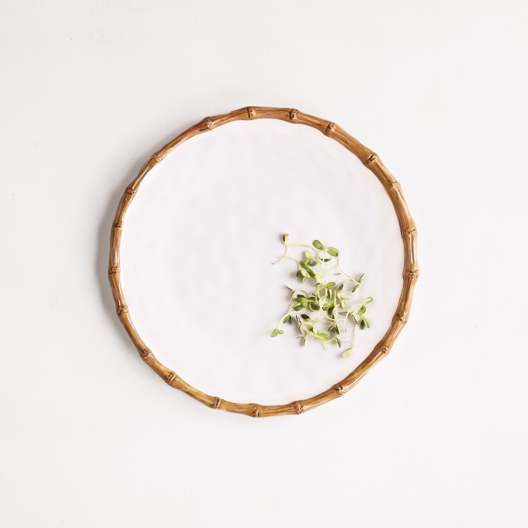 VIDA Bamboo Round Platter (White and Natural)
