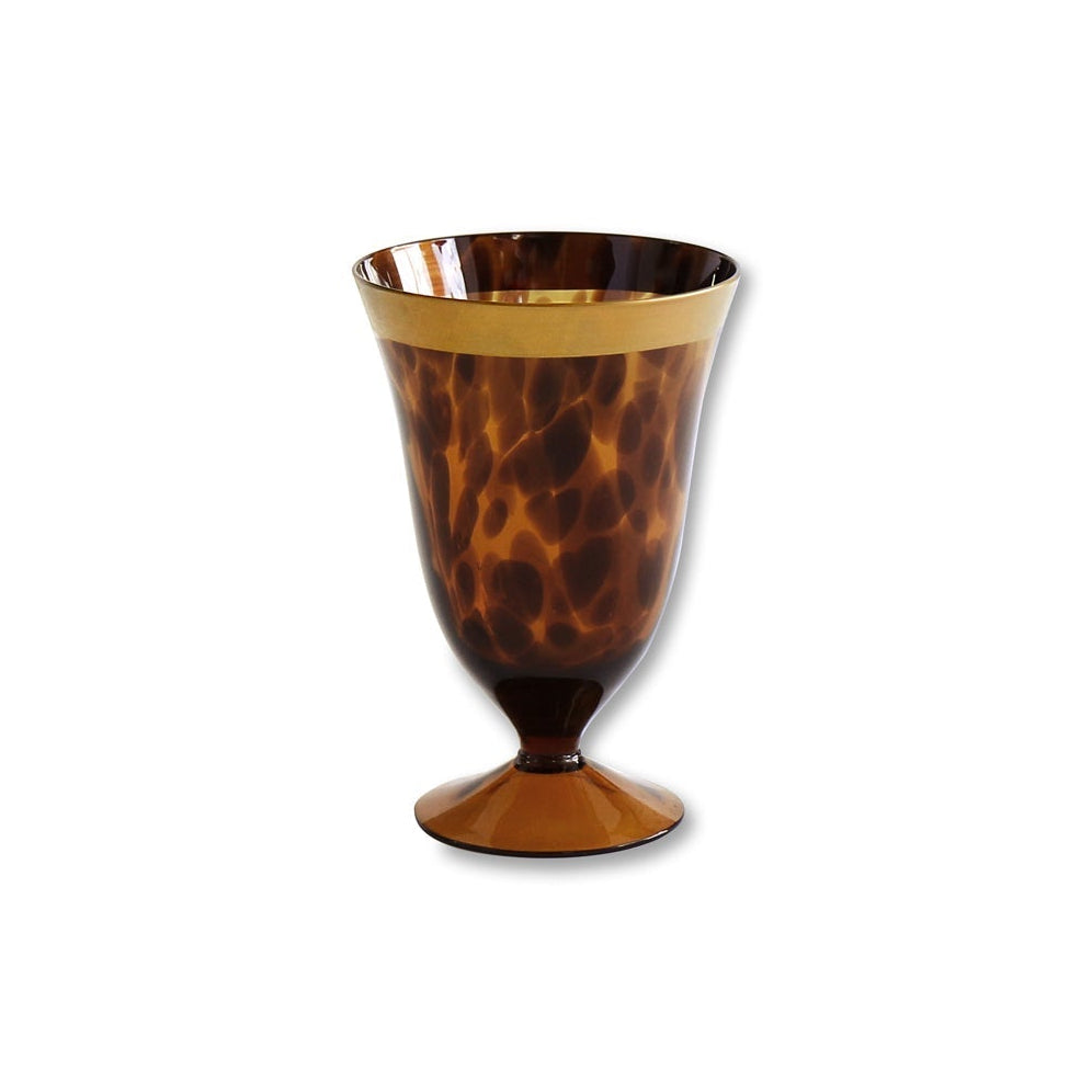 GLASS Tortoise and Gold Wine Set of 4