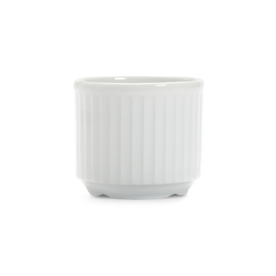 Plisse Pleated Porcelain Egg Cups by Pillivuyt — Set of 6