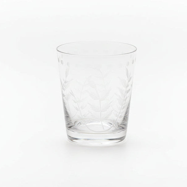 GLASS Fern with Dots Double Old Fashioned Set of 4 (Clear)