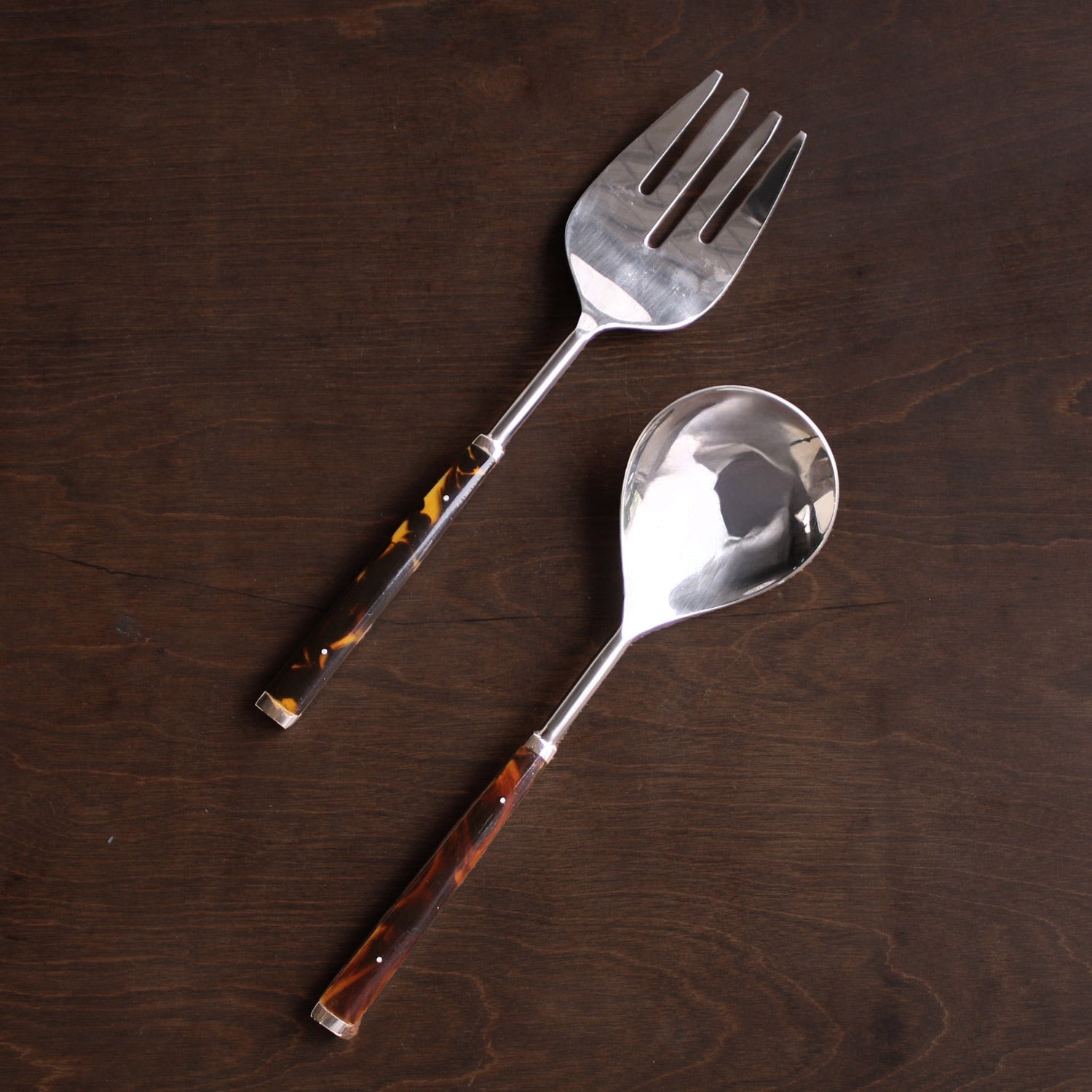 VIDA Tortoise and Stainless Salad Servers