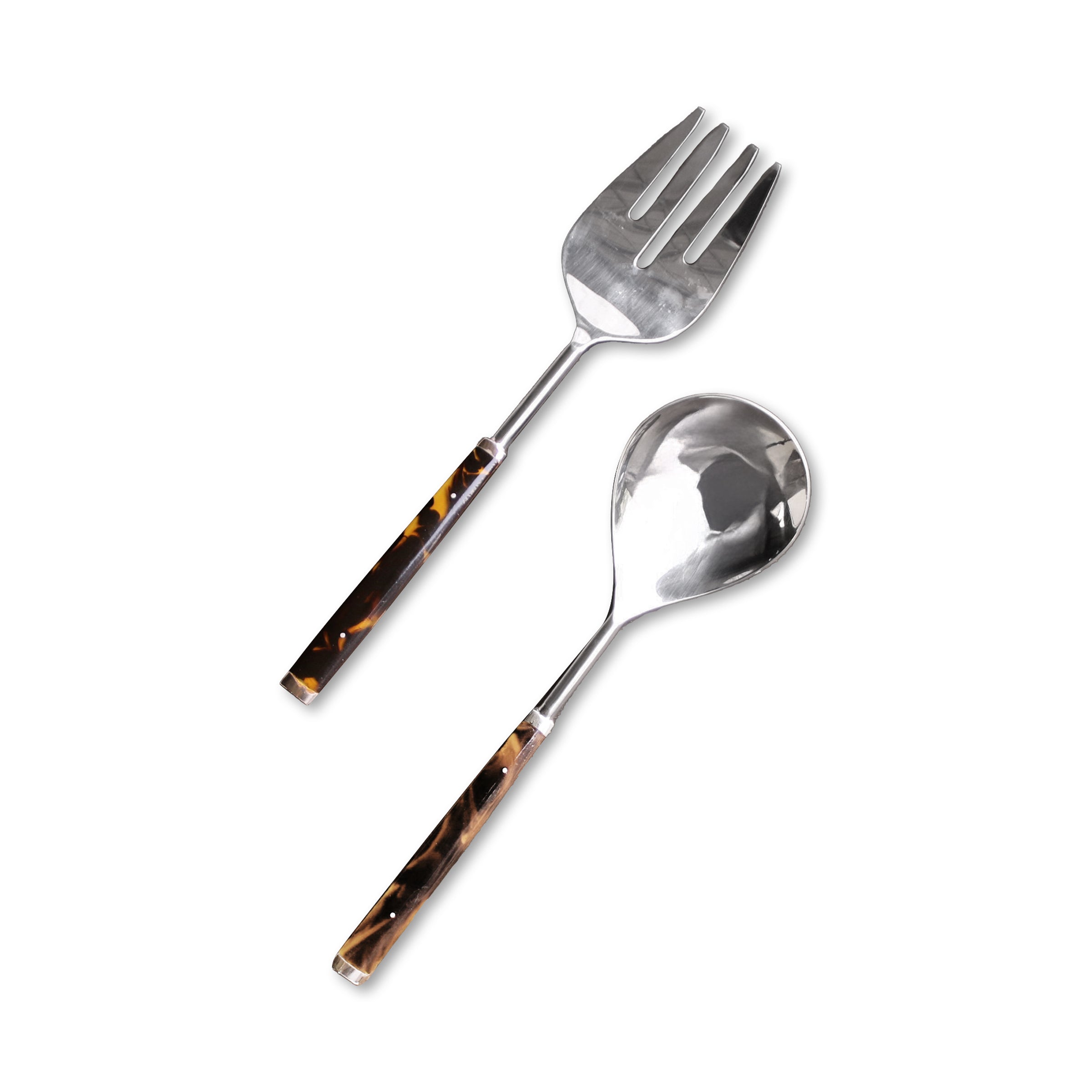 VIDA Tortoise and Stainless Salad Servers