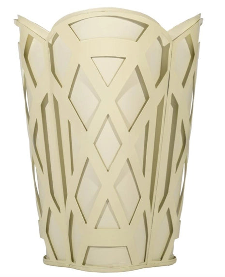 New Chippendale Scalloped Wastepaper Basket in Cream - The Mayfair Hall