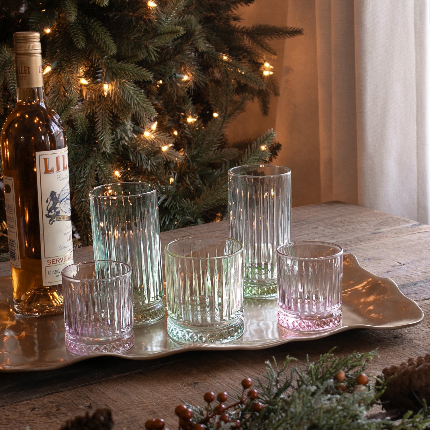 GLASS Aquarelle Double Old Fashioned Set of 4 (Multi)