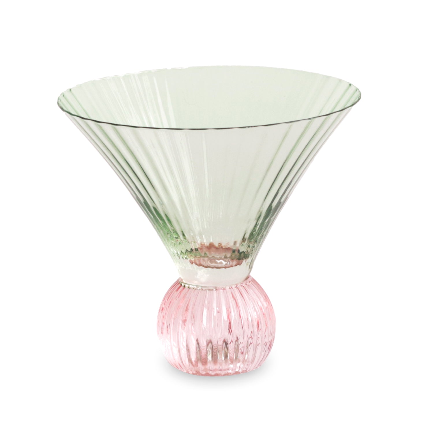 GLASS Venice Martini Set of 4 (Green and Pink)