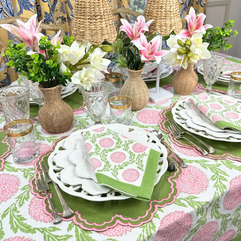 Bettina Placemat - Green & Pink (Set of 4) - The Mayfair Hall