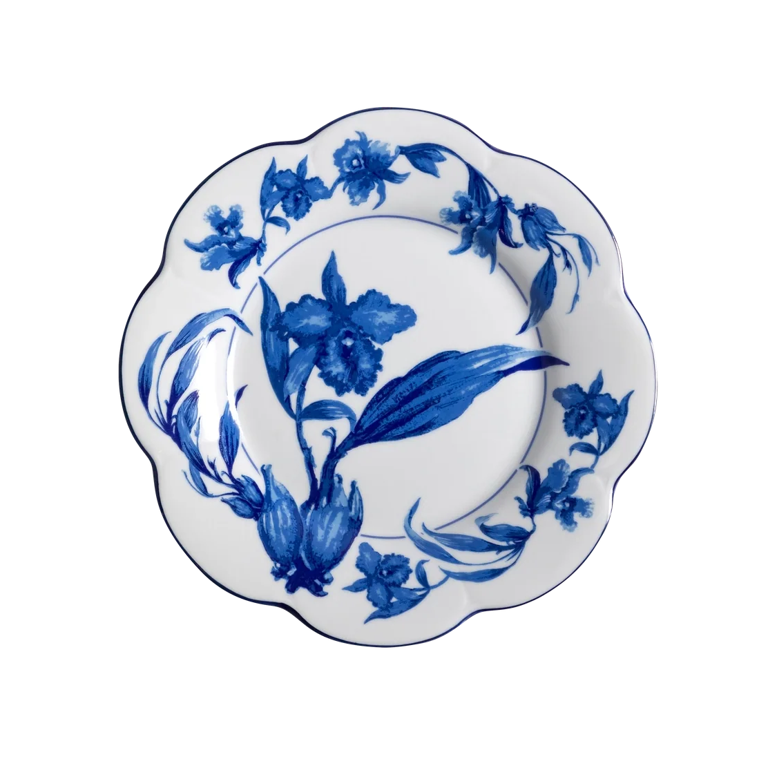 Casa das Orquideas Limoges Porcelain Dessert Plate by Tania Bulhões