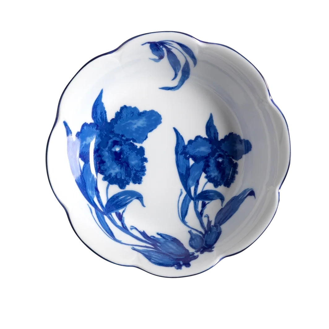 Casa das Orquideas Limoges Porcelain Soup Plate by Tania Bulhões