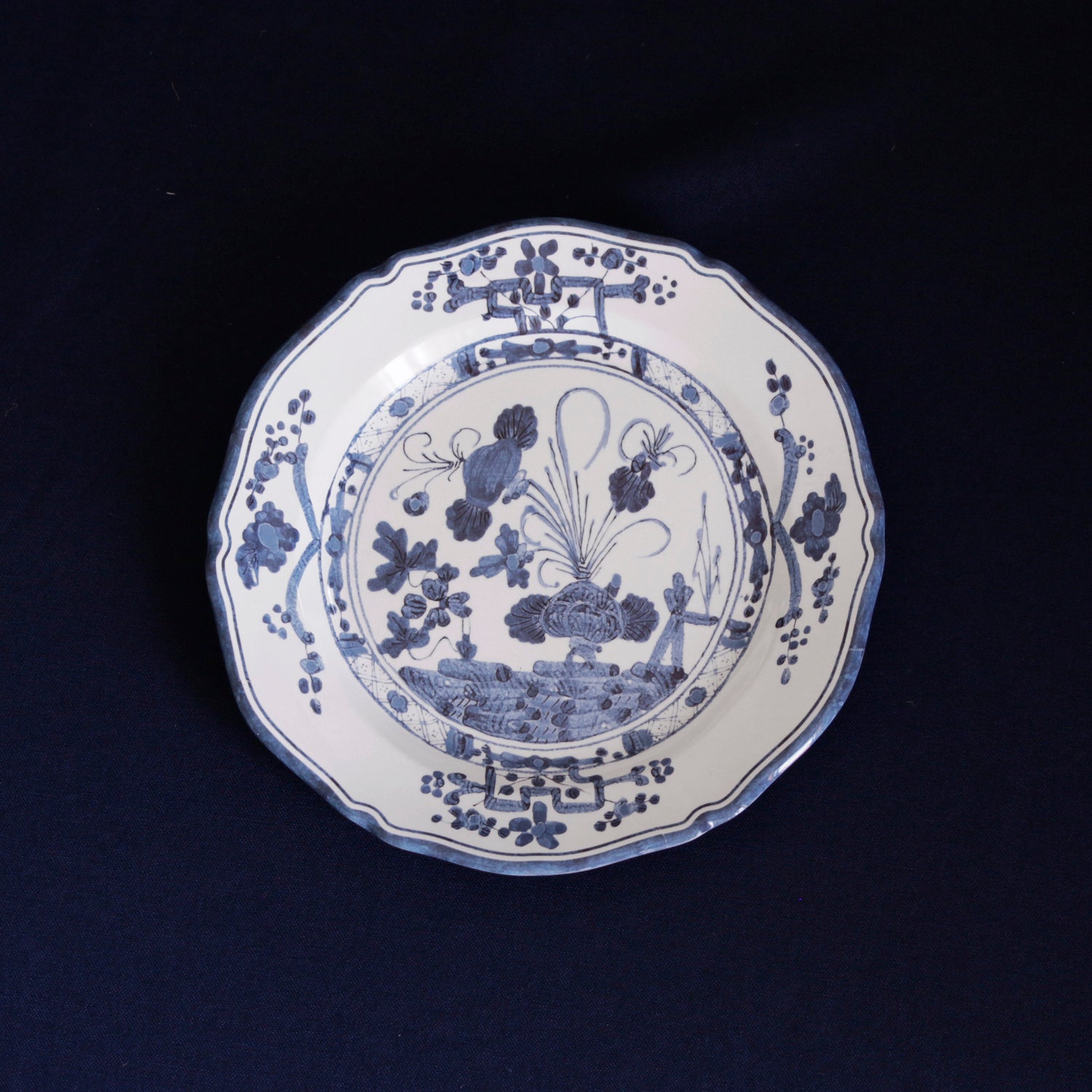 VIDA Faenza 9" Salad Plate Set of 4 White and Blue