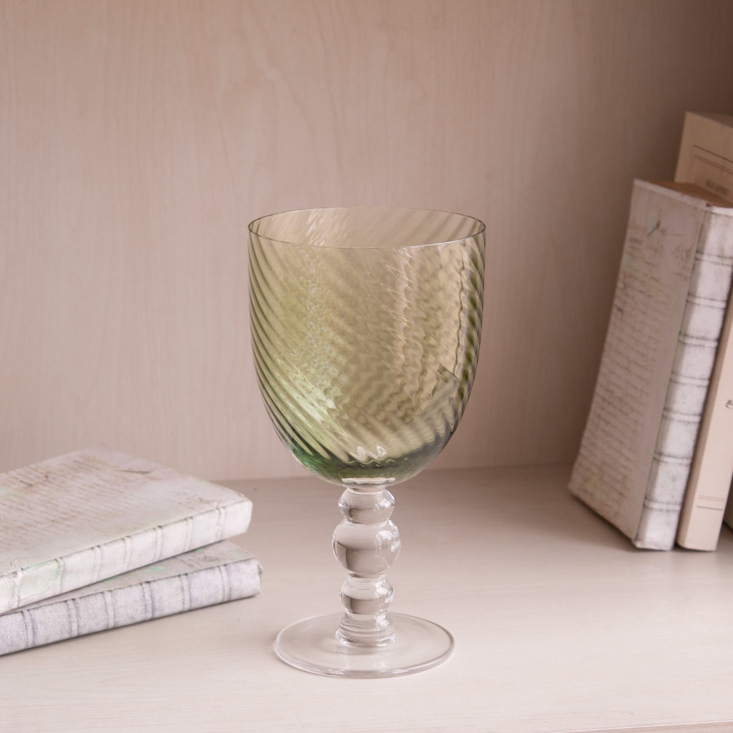 GLASS French Swirl All Purpose Set of 4 (Green)