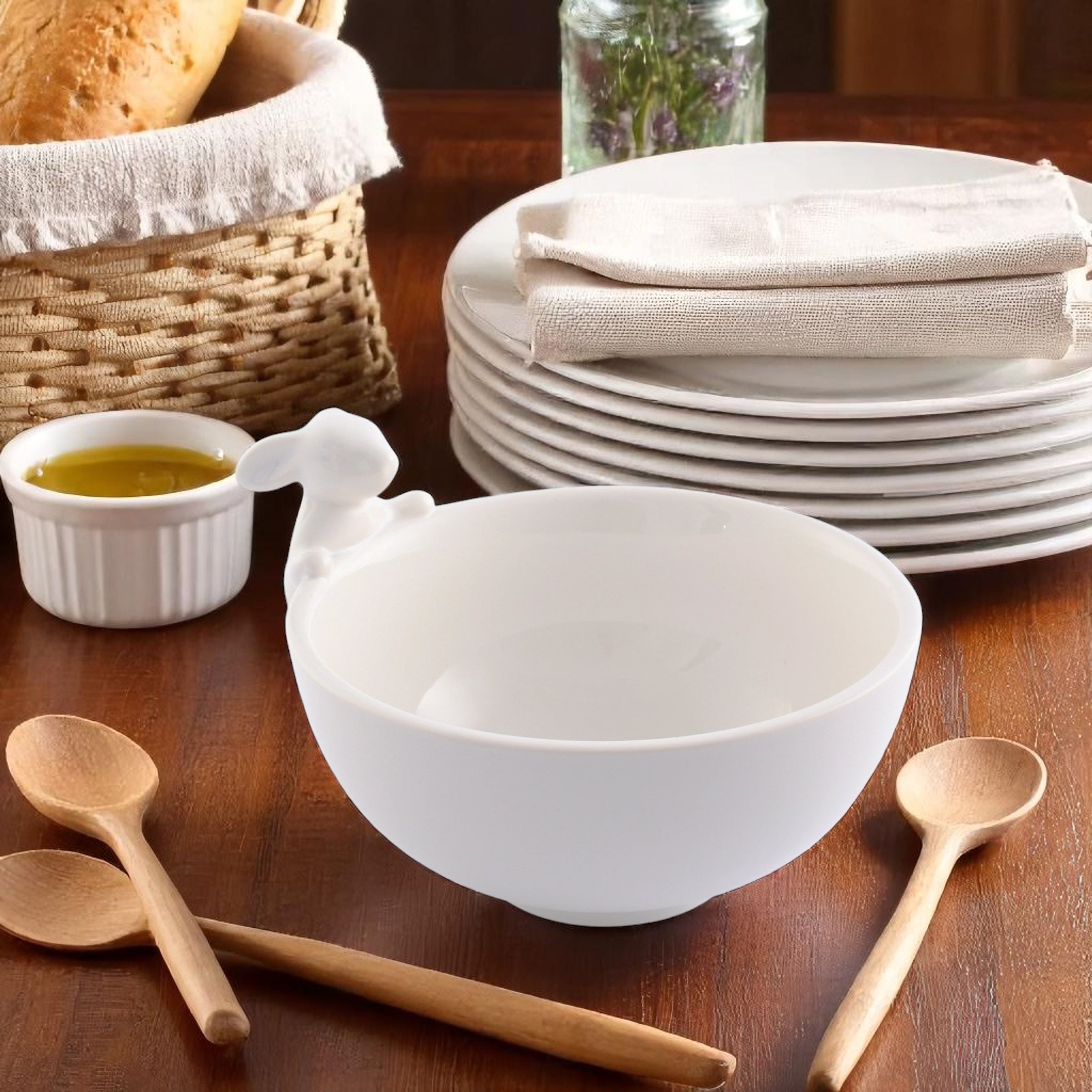 Porcelain Climbing Bunny Candy / Dip Bowl