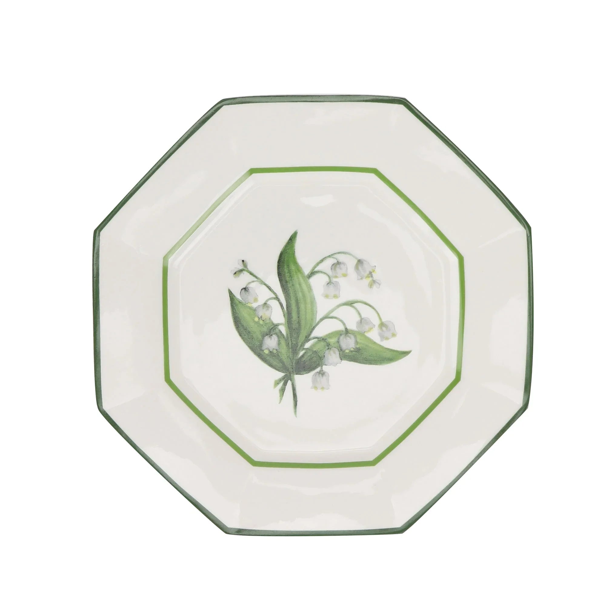 LILY OF THE VALLEY GREEN AND WHITE SALAD PLATE - The Mayfair Hall