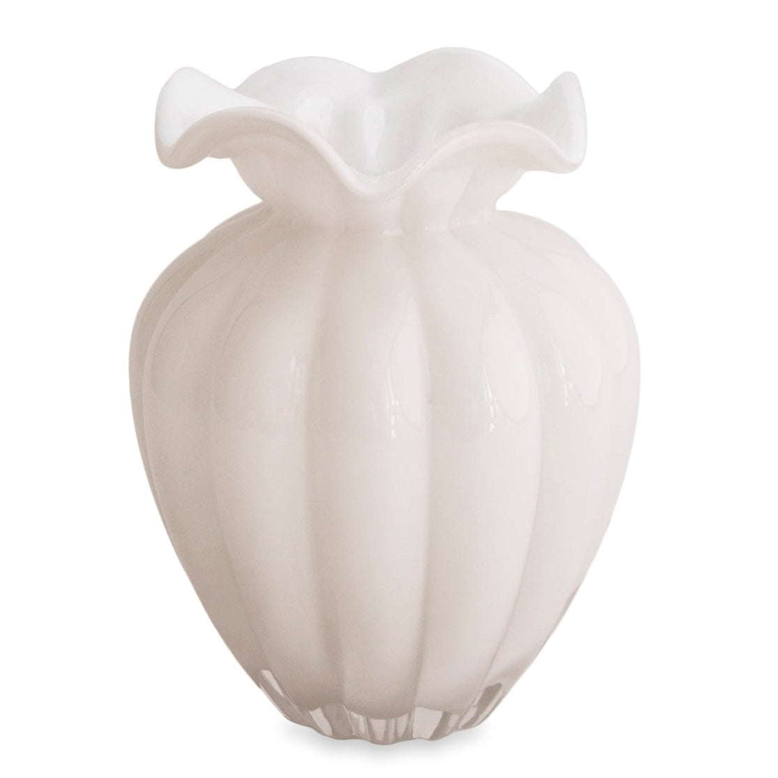 Glass Vento Large Vase Cream