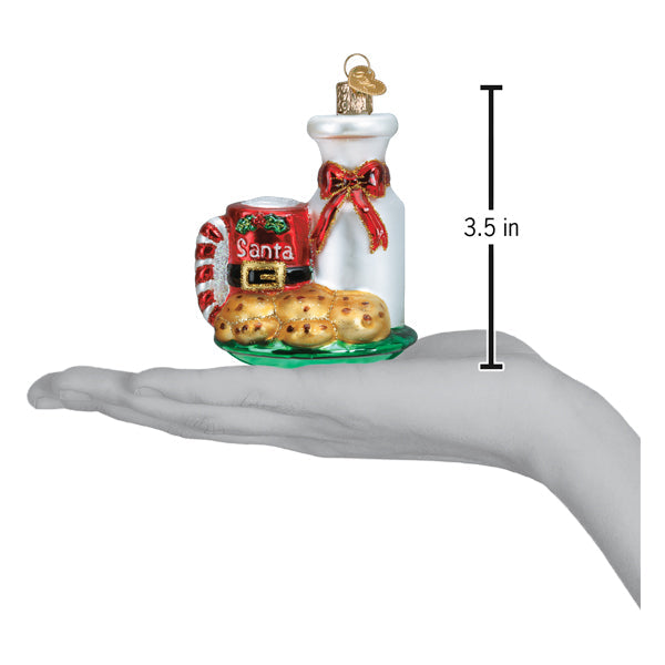 Santa’s Milk & Cookies Blown Glass Christmas Ornament by Old World Christmas