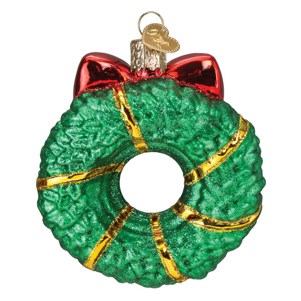 Christmas Wreath Blown Glass Christmas Ornament by Old World Christmas