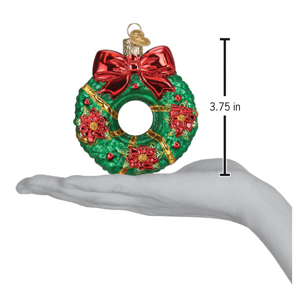 Christmas Wreath Blown Glass Christmas Ornament by Old World Christmas