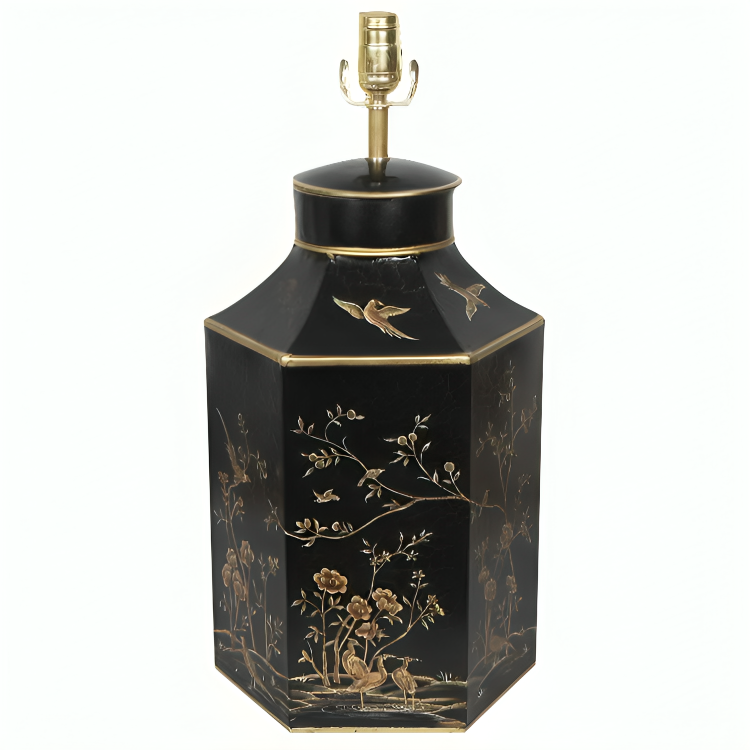 Black and Gold Hexagon Lamp