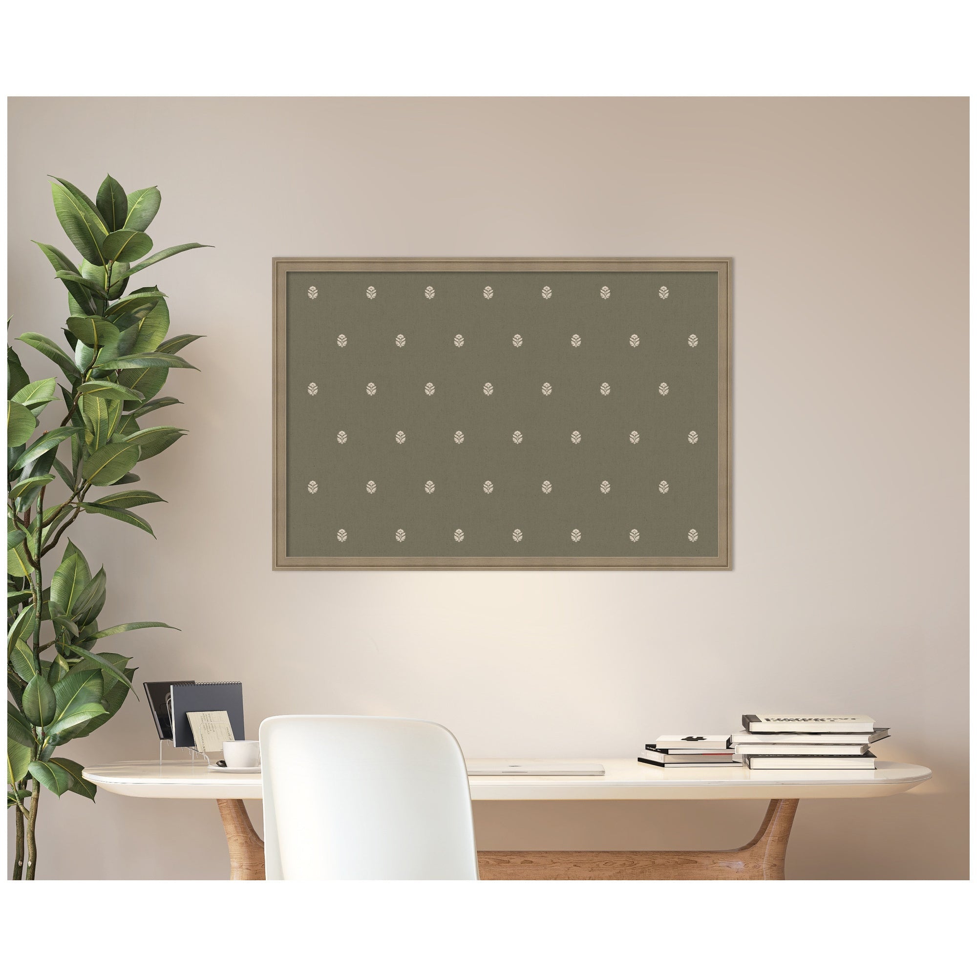 Pinboard Green Botanical Block Print