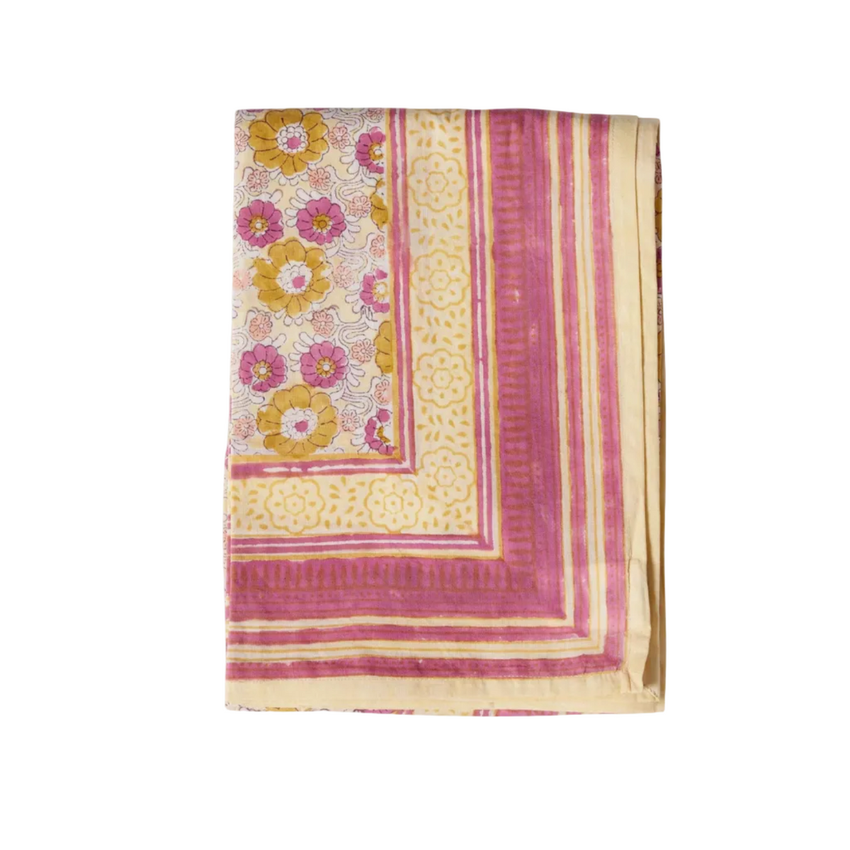 Garden at Dusk Cotton Tablecloth in Cassis by Bonheur du Jour