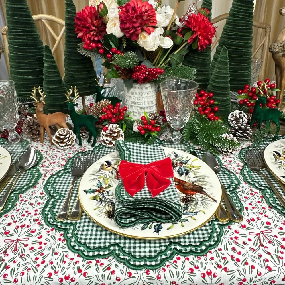 Bettina Napkin-Dark Green Gingham (Set of 4) - The Mayfair Hall