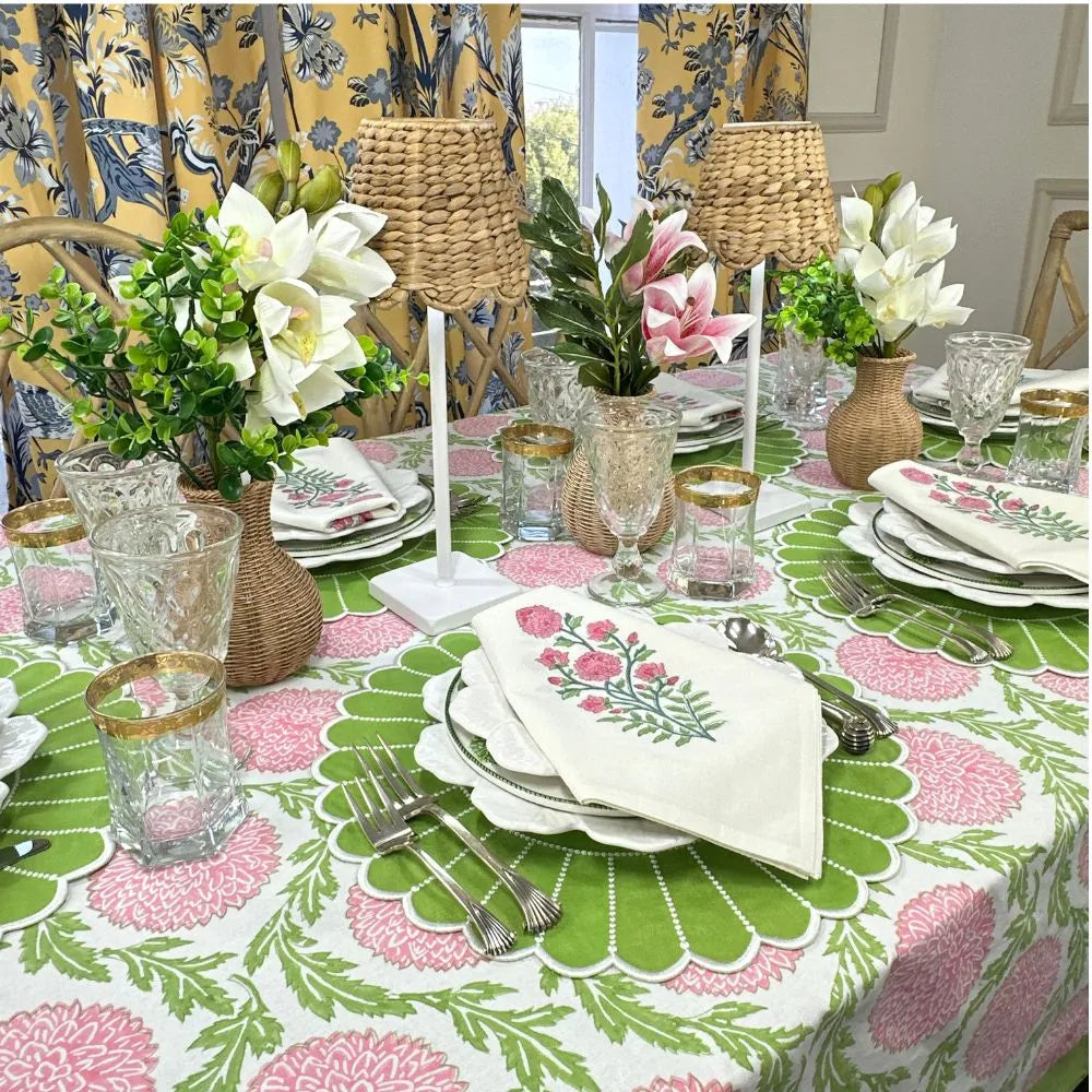 Studio Collection: Pippa Placemat - Green/White (Set of 4) - The Mayfair Hall
