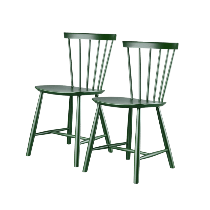 FDB Møbler J46 Dining Chair, Bottle Green Painted Beech,2 pcs.